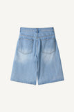 Air Blue Washed Denim Bermuda Pants