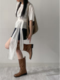 [Short Sleeve Ver] Diamond Frill Wrap Blouse