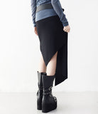Er unbalanced shirring string skirt
