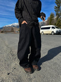 Carbon Cotton Wide Balloon Pants