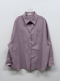 Creme Two-Pocket Cotton Over Fit Shirt