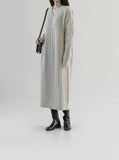 Fib V-Neck Cable One Piece