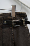 (W) Osaki Pleats Denim Skirt