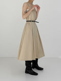 [Belt set] Pleated Bustier Long One Piece