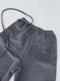 Velour Strap Banding Wide Pants