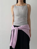 Tencel Striped Boat Neck Sleeveless