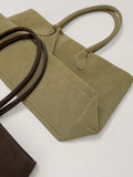 Powder Leather Big Shoulder Bag