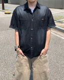 Uncle Patch Short Sleeve Denim Shirt
