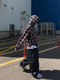 Side zipper pocket stitch balloon denim