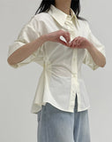 Poplin Two-Way Loose Fit Short Sleeve Shirt
