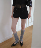 Studded Cotton Mini Shorts