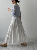 Antique Tiered Flare Long Skirt