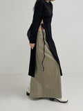 Flat Ribbed Deep-Slit Wrap One Piece