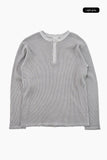 Pigment ribbed henley long sleeve
