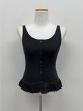 Frill U-neck Sleeveless