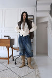 suede shirring boots