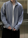 SS Draw High Neck Ribbed Zip-up