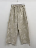 Dyed Floral Stopper Wide Pants