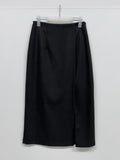 Warm Touch Wrap Slit H-Line Long Skirt