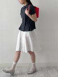 Harbor Unbalanced Short Sleeve Blouse
