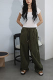 Snap Wide Cotton Pants