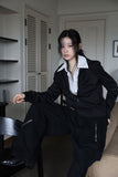 Mono shirring zip-up jumper