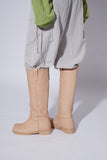 paper leather long boots