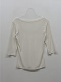 Ribbed Deep U-Neck Crop T-Shirt