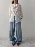 Paper See-through Wrap Blouse