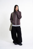 Jersey high-neck zip-up
