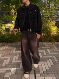 Salt Washed Biker Denim Jacket