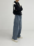 606 Balloon Wrinkle Wide Denim Pants