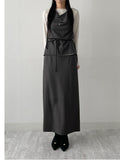 [Setup Available/Three-Piece] Bird H-Line Long Skirt