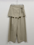 [Skirt SET] Wrap Nylon Banding Wide Pants