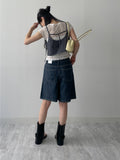 [Short sleeve ver.] Floral Lace See-through T-Shirt