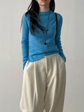Mini Dot See-Through Turtleneck Tee