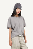 Striped cropped cutoff t-shirt