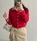 Sugar Symbol Round Neck Cardigan