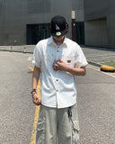 Rivet Patchwork Short Sleeve Shirt