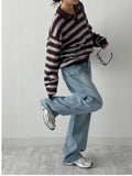 [unisex/wool 50%] Mentor Stripe Overfit Knit