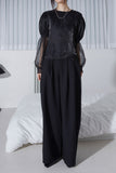 double waist pintuck slacks