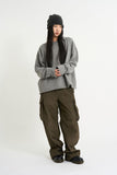 Lambswool roll-edge crop knit