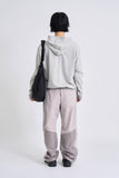 City stripe unbalance hood zip-up