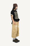 Graphic color matching roll-up T-shirt