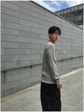 Overlock Henley Neck Knit Long Sleeve