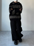 Stripe Warmer Knit Hood
