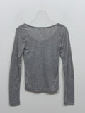 Mono Deep U-neck See-through T-shirt