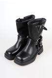 vegan middle buckle boots
