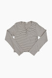 Bane stripe henley crop tee