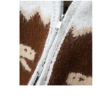 Winter wool knit zip-up